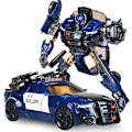 Miniatyrbillede 1 af 5: Transformerbar Politibil Deformerbar Decepticons Actionfigur Model Legetøj Gave til Børn