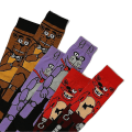 Miniatyrbilde 2 av 5: 3 par Five Nights At Freddy's-inspirerte sokker, skrekkspillkarakter, tegneseriesokker, morsomme nyhetssokker, kreative gaver