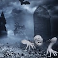 Pikkukuva 2 / 5: Pop Up Zombie Garden -patsas Spooky The Undead Resin -veistos