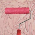 Miniatyrbillede 3 af 5: Blade Mønster Gummi Roller Præget Tekstur Mønster Paint Roller Home Decor red One size