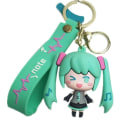Pikkukuva 1 / 5: Hatsune Miku 3D Kaunis Tyttönukke Avaimenperä Kaksiulotteinen Q-versio Tyttönukke Reppu Riipus Auton Avaimenperä Vihreä -