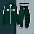 Miniatyrbillede 3 af 5: Squid Games Kostume, Squid Games Træningsdragt, Koreansk Folkespils Kostumesæt, Til Fans, Cosplay Og Temafester, 456 Voksen Squid Games Outfit C M