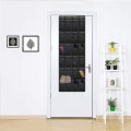 Miniatyrbillede 5 af 5: Hængende Skohylde, 24 Lommer Hængende Opbevaringslomme, Over Døren, Væghængt Garderobe, Sorte Store Mesh Lommer (sort) 1 stk)