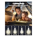 Miniatyrbild 3 av 5: USB-uppladdningsbara LED-lampor med fjärrkontroll för strömavbrott, hängande LED-lampa med krok för utomhus, 2-pack White