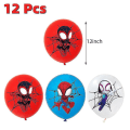 Miniatyrbillede 3 af 5: Spidey og hans fantastiske venner 12 tommer latex balloner Spiderman fødselsdagsfest dekorationer til børn Baby shower festartikler As picture-MIX-12pcs1