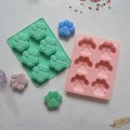 Miniatyrbild 4 av 5: 2 st Flexibla Roliga Silikon Isformar Tassformade 6 Fack Lätt Släpp Isbitar Geléform Kakform Light Green