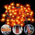 Miniatyrbild 1 av 5: 2 Förpackningar Totalt 6m 40 LED Höstdekorationer Lönnlövsnöre Med Ljus, Höst Hem Utomhusdekor Höstgirland Thanksgiving Dekorationer Höstsal