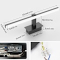 Miniatyrbillede 2 af 5: LED Spejllys 9w, Badeværelsesspejl Lampe Kold Hvid 6000k Spejlfront Belysning 40cm Badeværelsesskabsbelysning 720lm LED Spejlvæglampe Sort Til