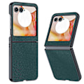 Miniatyrbillede 1 af 4: Ultratyndt, enkelt telefoncover i læder Green For Motorola Razr 50 / Razr 60