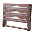 Miniatyrbillede 4 af 5: Wrap Dispenser Bambus Aluminiumfolie og Bagepapir Opbevaring 4 in 1 brown