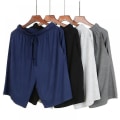 Miniatyrbillede 1 af 5: Pyjamasshorts til mænd og store mænd med lommer A Navy Blue 3XL