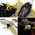 Miniatyrbild 2 av 5: Flygande Fågel Elektrisk Kattleksak Med LED-ljus, Självsysselsättande Kattleksak Interaktiv Simulering Flygande Örn Hängande Anti-tristess Husdjursleksak, Batteridriven 2pcs