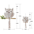 Miniatyrbilde 2 av 5: Ugleveggteppe, Ugle Makrame Veggdekorasjon Håndlaget Vevd Bohem Teppet Ornament Ugle Makrame Teppet Large