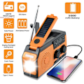 Pikkukuva 1 / 6: 10000mAh Hätätilanteen Aurinkovoimaradio USB-latauksella, Käsikammen Radiolla, FM AM WB NOAA Sääradiolla ja LED-taskulampulla sekä Varavirtalähteellä