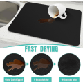 Miniatyrbilde 2 av 5: Kaffematte Superabsorberende Tørkematte Kaffebar Tilbehør Passer med kaffetrakter Kaffemaskin Kaffekanne Stor tørkematte til kjøkken Black 50x60cm