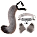 Miniatyrbild 1 av 2: Hårklämmor Cocker Tail Djur Element Justerbar Konstgjord Päls Solid Varghals Öron Krage För Cosplay