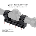 Miniatyrbillede 5 af 5: Aluminium Taktiske Højprofil 25,4 mm Kikkertmonteringsringe 11 mm Weaver/Picatinny Duehale Skinne Monteringsringe Kikkert
