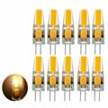 10 st G4 LED-lampor 6W Varmvit Dimbar COB Stiftbas AC/DC 12V