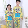 Pikkukuva 1 / 2: Lasten Piirretty Pyjamasetti Tytöille ja Pojille Pitkät Pyjamat Pjs Nukkumisasu Minions 7 8 Years