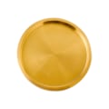 Miniatyrbillede 3 af 5: Rustfri Stål Rund Dobbeltlags Serveringsbakke Bøfplade Rustfri Multifunktionel Bøfplade til Salat Frugt Snack Robust 26cm Golden