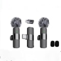 Miniatyrbillede 5 af 5: 2024 Professionel Trådløs Lavalier Mikrofon 2-pak Noise Canceling Krystalklar Optagelse med USB-C til iPhone 15 Pro Max, iPad, Android, Live St