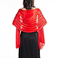 Miniatyrbilde 2 av 3: Starlight-skjerf Kjole Fest Wrap Bryllup Sateng Ensfarget Sjal Shrug Boleros (hvit)