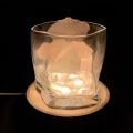 Miniatyrbild 4 av 5: Rund Formad Display Sockel LED-ljus Display Bas Kristall Trä Belysningsbas