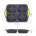 Miniatyrbilde 5 av 5: 4-gitter silikon bakeform Non-stick rektangel brødpanne stekeovn Mikrobølgeovn Tåler oppvaskmaskin Toast Box Brødform