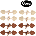 Miniatyrbilde 3 av 5: Skinnhorn-vippeknapper 8 par hornfesteknapper Pu-lærsømknapper vippefeste for gjør-det-selv-klær Sytilbehør (beige og bryn)