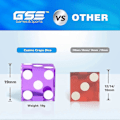 Miniatyrbilde 2 av 5: AAA Grad 19mm Pro Vegas Casino Stil Craps Terninger Sett med 5 Med Sylskarpe Kanter & Matchende Serialiserte Nummer For RPG, Terningstabling, Yahtzee Terning Spill Purple Set of 5 Dice