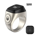 Miniatyrbild 1 av 5: Vattentät Iqibla Zikr 1 Tasbih Smart Ring För Muslimer Tally Tasbeeh Counter Silver  18MM