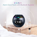 Miniatyrbillede 4 af 5: Vækkeur Til Soveværelser, Digitalt Vækkeur Radio Med Bluetooth Højttaler, Dobbelt Alarm, Led Lys, 12/24h Usb Opladningsport Ur Til Tungsovende