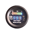 Miniatyrbild 1 av 5: Rund LED Digital Batterimätare Urladdningsindikator Timräknare Laddningsstatus