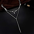Miniatyrbillede 2 af 4: Bohemia Lagdelt Choker Halskæde Guld Disk Choker Stjerne Choker Lariat & Y Halskæde Bar Vedhæng Halskæde (sølv)