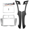 Miniatyrbillede 4 af 5: 2 Din Bil Stereo Ramme Trim Kit Til Instrumentbræt For Toyota Yaris Vitz Platz 2005-2011 Dvd Afspiller Insta Black  Silver