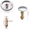 Miniatyrbilde 2 av 3: Universal Pop Up Vaskesluk 38mm, Krom Pop Up Click Clack Avløpsstopper for Kjøkken Bad Vasken Bad