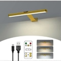 Miniatyrbild 1 av 5: Trådlös Bildlampa Uppladdningsbar med Fjärrkontroll, 300LM Konst Batteri Display Lampa, 3 Lägen Magnetisk Vägglampa