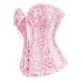 Miniatyrbillede 1 af 5: Dame Lace Up Boned Overbust Korset Bustier Lingeri Bodyshaper Top Prinsesse Korset - Pink