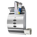 Miniatyrbilde 3 av 6: tectake Rustfri postkasse i stål, avrundet + avisrom Silver Silver