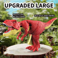 Miniatyrbilde 1 av 3: Dinosaurleke Barn Trykker på Tyrannosaurusmodell Vibrerende Hode og Hale Bevegelig Dinosaur