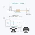 Miniatyrbillede 4 af 5: Rj45 til Rj11 konverter adapter 4 porte telefon splitter Fremragende linje konverter netværk telefon adapter 2 pakker