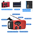 Miniatyrbilde 4 av 5: 2000 mAh nødradio med LED-lampe, USB solcellelading, bærbar oppladbar FM/AM-radio for utendørs reiser.