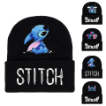 Miniatyrbillede 1 af 2: Unisex Lilo Stitch tegneseriefigur trykt strikket beanie hat vinter varm ski cap gave D