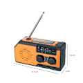 Pikkukuva 6 / 6: 10000mAh Hätätilanteen Aurinkovoimaradio USB-latauksella, Käsikammen Radiolla, FM AM WB NOAA Sääradiolla ja LED-taskulampulla sekä Varavirtalähteellä
