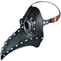 Miniatyrbillede 1 af 5: Halloween Lang Næse Fuglenæb PU Læder Pestedoktor Hovedbeklædning Gotisk Steampunk Middelalder Næb Maske