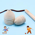 Miniatyrbillede 3 af 5: Fingerspids Gyro Legetøj Spinning Top Roterende Kegleform Pisk Underholdning Træ Nostalgi Traditionelt Legetøj Børnelegetøj