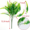 Miniatyrbillede 2 af 2: 4 stk. Kunstige Buske, Plastplanter Bregneblade Grønt, 43 cm
