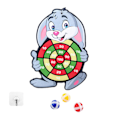 Miniatyrbilde 1 av 5: 1 Sett Tegneserie Klebrig Mål Ball Leker Dart Dartbrett Leketøy Klebrig Dart Ball Leke Klebrig Ball Leke Rask Rabbit style
