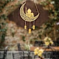 Pikkukuva 1 / 2: Ramadan Kareem -koriste kotiin, Eid Mubarak -puinen riippuva kyltti, kuu ja tähti riippuva koriste