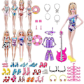 Pikkukuva 4 / 5: 40kpl/ set Barbie-nukke Vaatteet Uimapuvut Bikinit Asusteet Barbie-nukkekengille Saappaat Rullalauta Barbie-nukkelle Asusteet